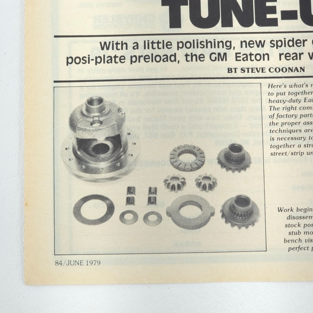 GM Eaton Rear Positraction Tune-Up 3 Pg How To Article 1979 Popular Hot Rodding - Picture 5 of 16
